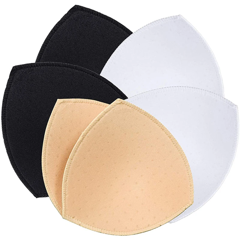 

(3 Pairs) Removable Bra Pads Inserts With Vents Holes Women's Comfy Sports Cups Bra Sewed Insert For Bikini Top Swimsuit