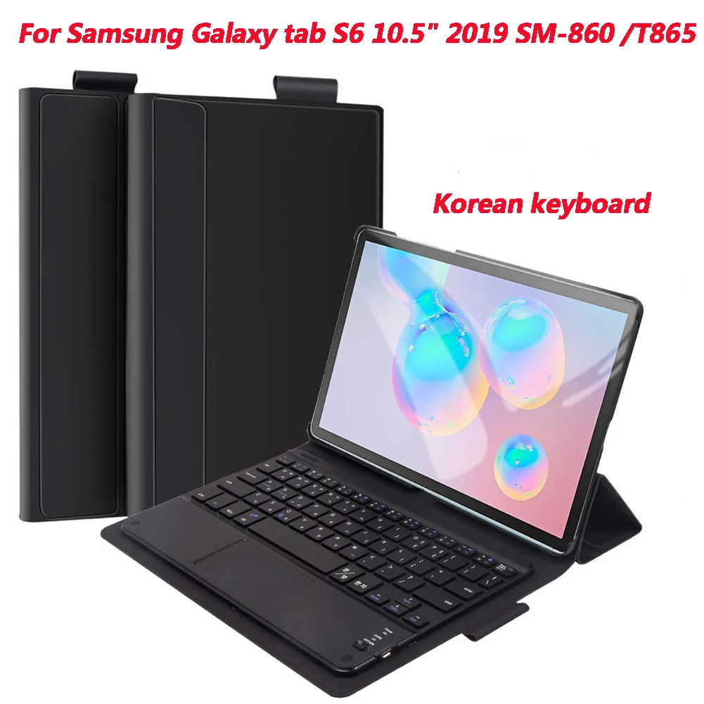 Korean Keyboard Чехол для планшета с клавиатурой для samsung Galaxy Tab S6 10,5 дюймов T860 T865, чехол для планшета с магнитной съемной клавиатурой, кожаный чехол - Цвет: Korean Keyboard