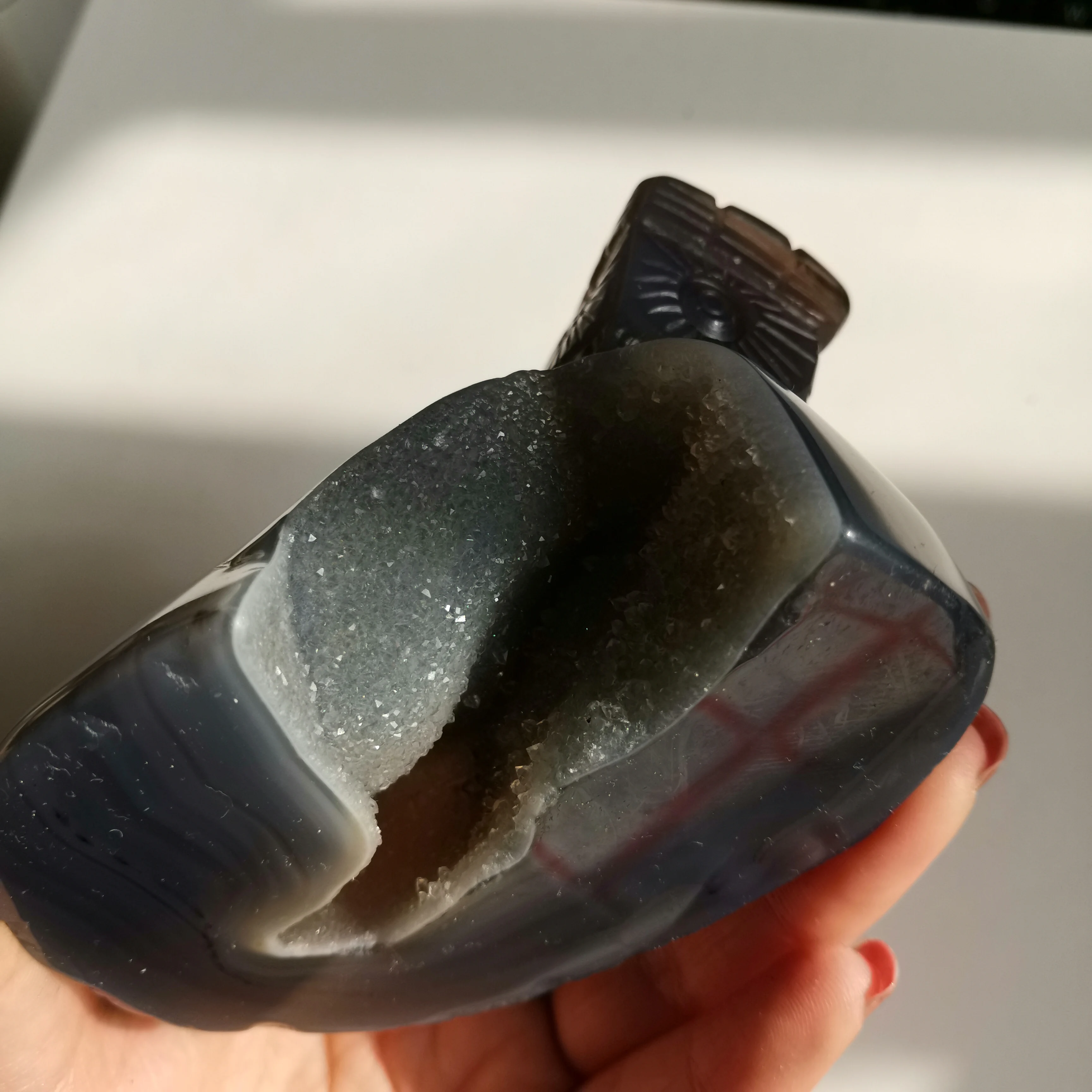 Сегодня сделка -- 314 г натуральный резной Агат Сова исцеляющий камень Горячая