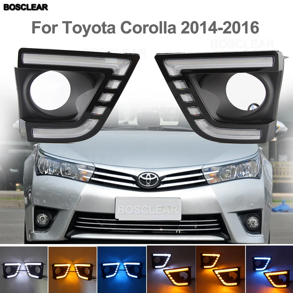 2 шт. Автомобильные светодиодные дневные ходовые огни для Toyota Corolla 2014 2015 2016 |