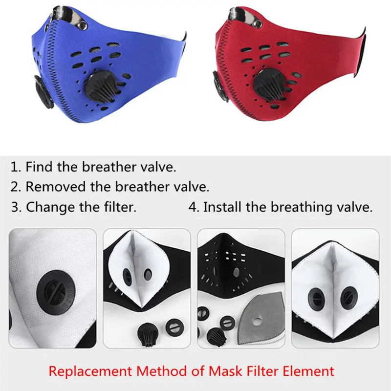 

Men Women Dustproof Windproof Waterproof Protective Anti PM 2.5 Respirator Mouth Face Mask Outdoor Sports Safety Equipment
