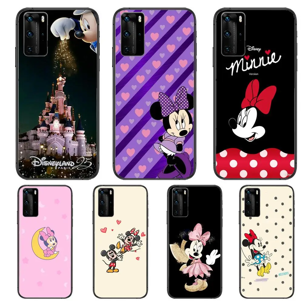 

Beautiful Minnie Mouse Phone Case For Huawei P40 p30 P20 10 9 8 Lite E Pro Plus Black Etui Coque Painting Hoesjes comic fas