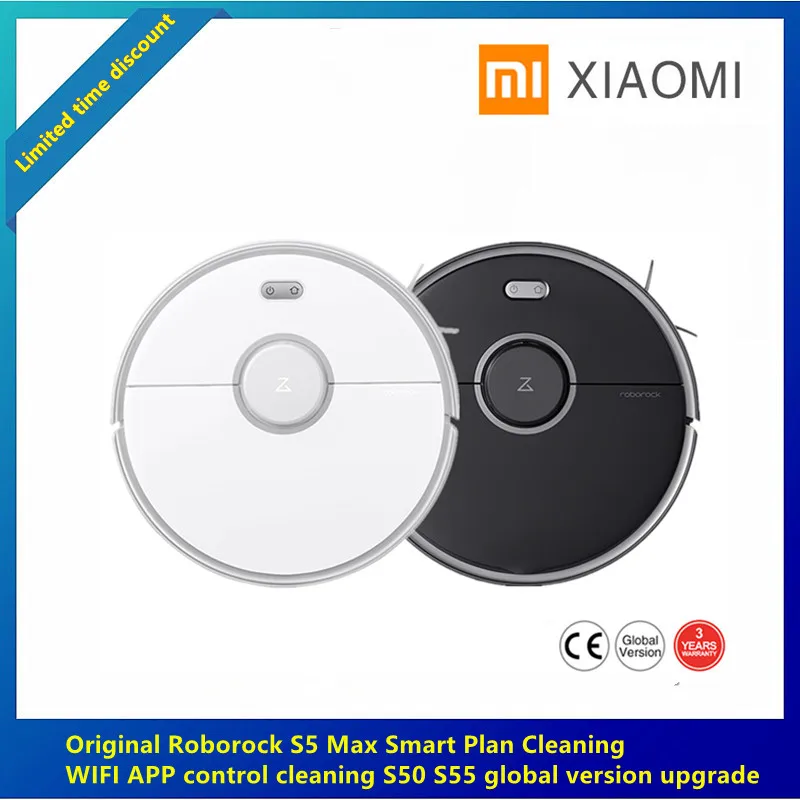 

Оригинальный пылесос Roborock S5 Max, Wi-Fi, приложение, интеллектуальное управление, план уборки и очистки, S50 S55, глобальная обновленная версия