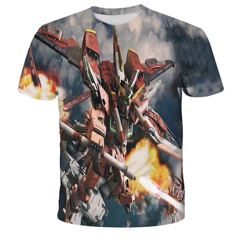 

Gundam T-shirt Funny Japanese Animation Robot Harajuku Tops 3D Children T-shirt fashion Streetwear Gundam Boys girls T-shirt