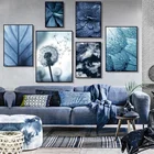 Серо-синий одуванчик суккуленты растение крупным планом фотографии холст живопись натюрморт настенная картина гостиная домашний декор