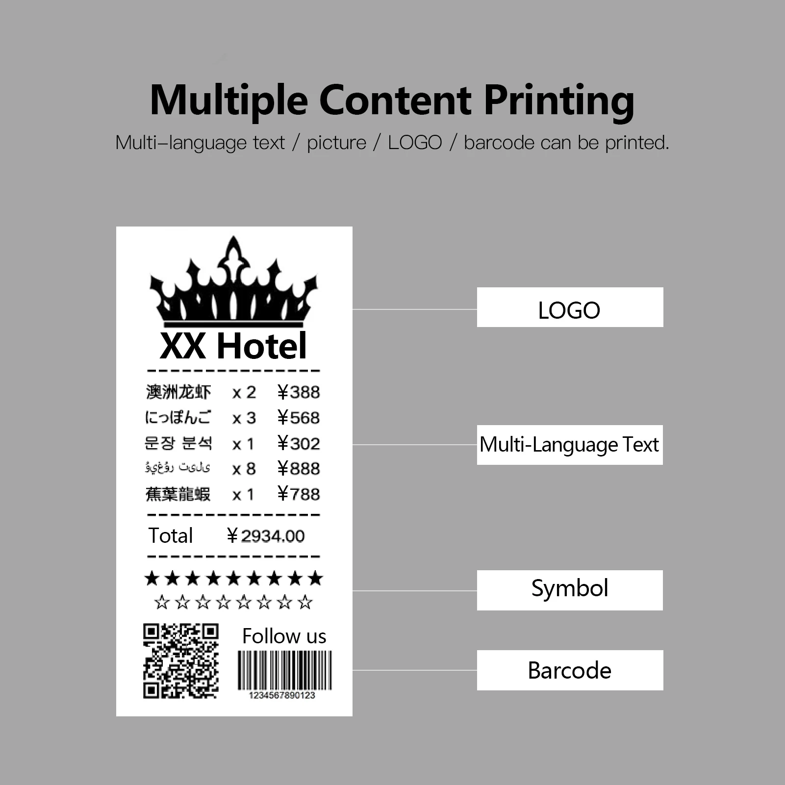 

Aibecy Auto Cutting High Speed Printing 80mm Thermal Printer Receipt at 250mm/s Kitchen Printer for Supermarket Store Restaurant