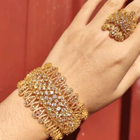 kellybola fashion luxury full cubic zirconia hollow bracelet ring 2pcs womens wedding daily anniversary exquisite jewelry set