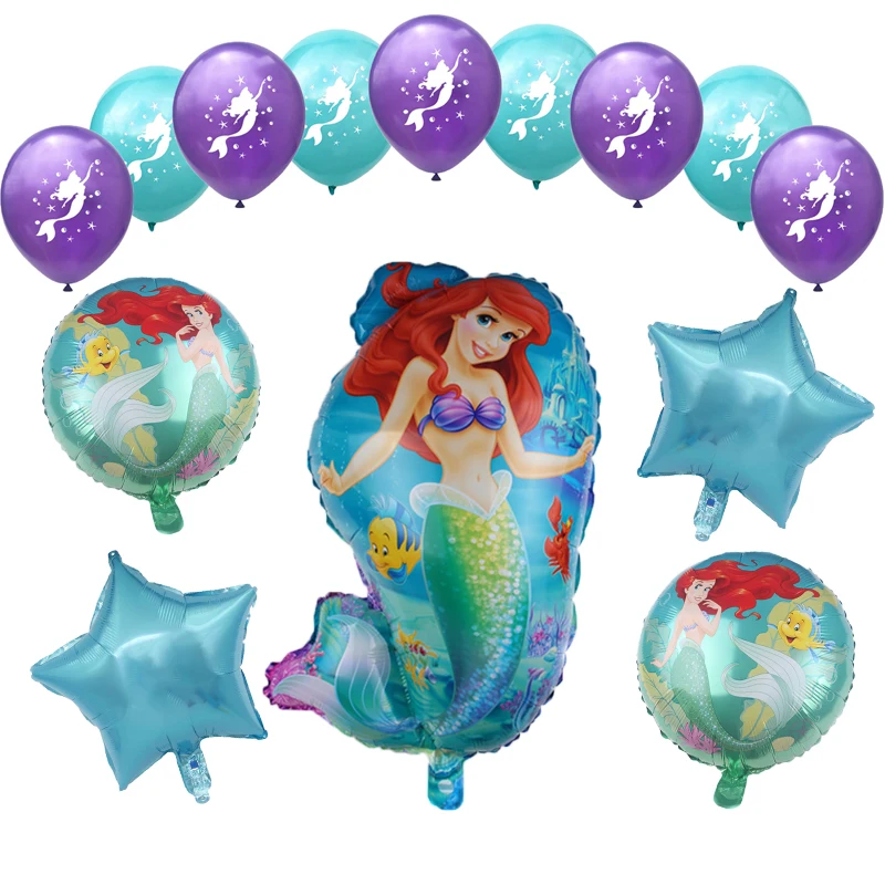 1 Набор мультяшных шаров русалки Ариэль Диснеевские принцессы фольгированные