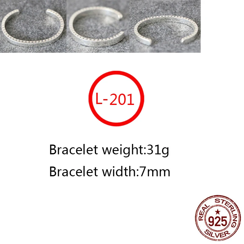 

L201 S925 Sterling Silver Bracelet New Brand Trend Couple L Letter Personality Fashion Style Simple Style Gift Hot Sale