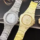 2021 Iced Out Часы Хип-хоп золотые мужские кварцевые часы мужские деловые часы женские водонепроницаемые блестящие бриллиантовые мужские часы женские подарки