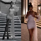 Thinyfull пикантные Короткие свадебные платья с блестками 2022 милое вечернее клубвечерние платье с коротким рукавом для вечеринки платья принцессы