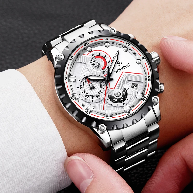 

Watch Men Top Luxury Waterproof Sport Quartz Watches With Chronograph Date Clock Male Wristwatch Stainless Steel 2021 Fashion