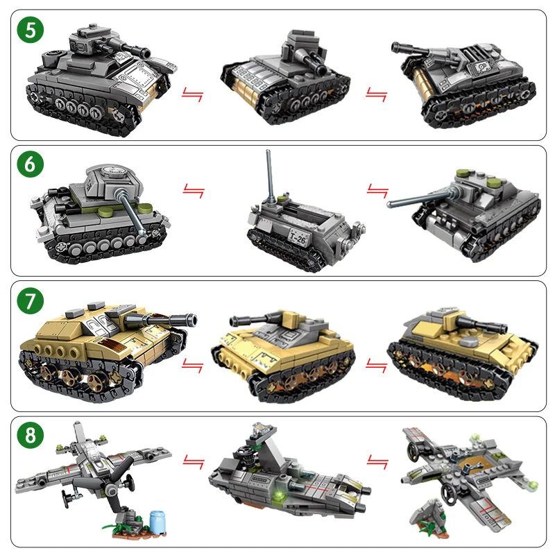 1061PCS WW2 Empires of Steel Technic блоки армейские строительные для грузовиков Военный танк