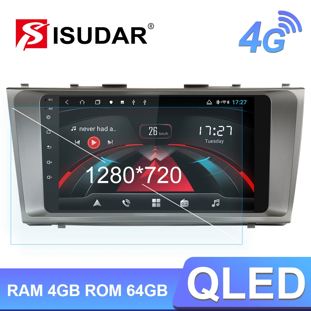 Автомобильный радиоприемник Isudar H53 4G Android 1 Din для Toyota Camry 7 XV 40 2006 2011 мультимедийный