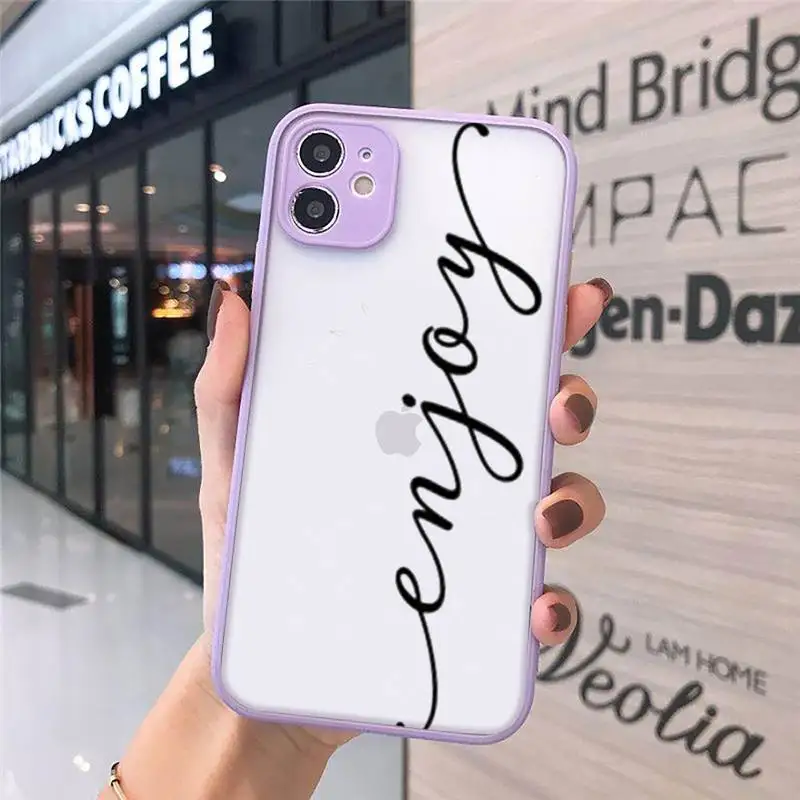 

Love Heart Letter Phone Cases Matte Transparent For iPhone 12 Mini 11 Pro XR XS Max 7 8 Plus