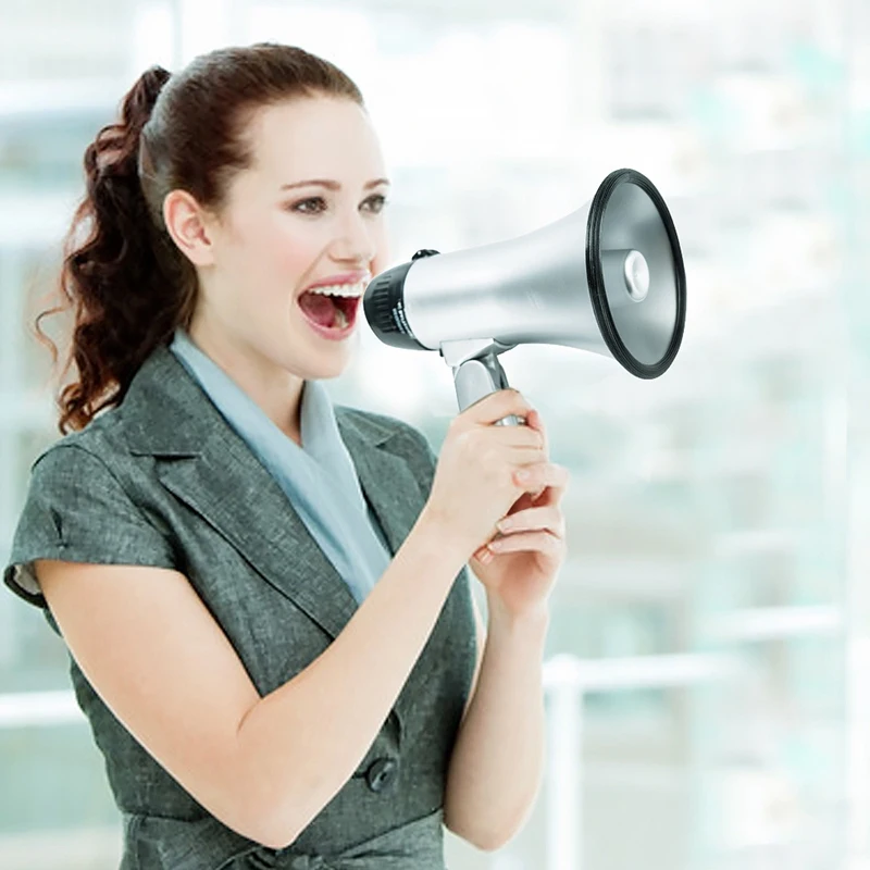 

Portable Megaphone Speaker Bullhorn with 20 Watt Power and Foldable Handle for Cheerleading Guide and Police