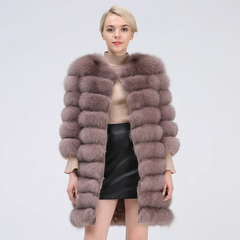 Natural Fur Coat Women Real Fur Coat Long Style Fox Fur Women's Fur Coats Natural Fur Winter Jacket Women Detachable New 2020