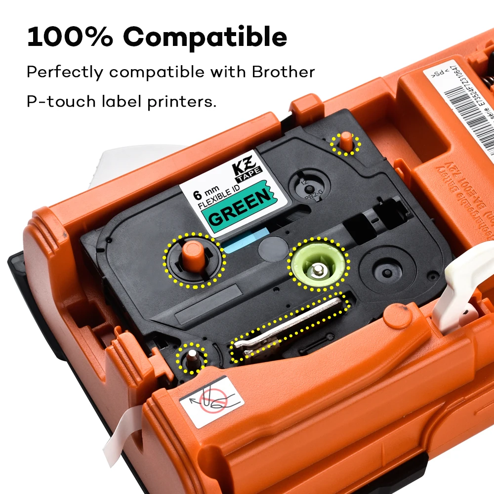 Tze-FX711 6 мм черный на зеленый гибкий кабель этикетка лента tze FX711 tz-FX711 для принтера