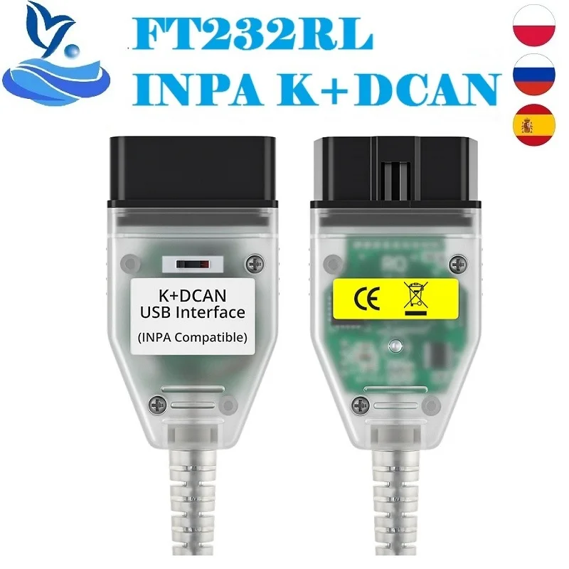 10 шт. INPA K + CAN с переключателем FTDI FT232RL OBD2 кабель диагностический интерфейс для BMW