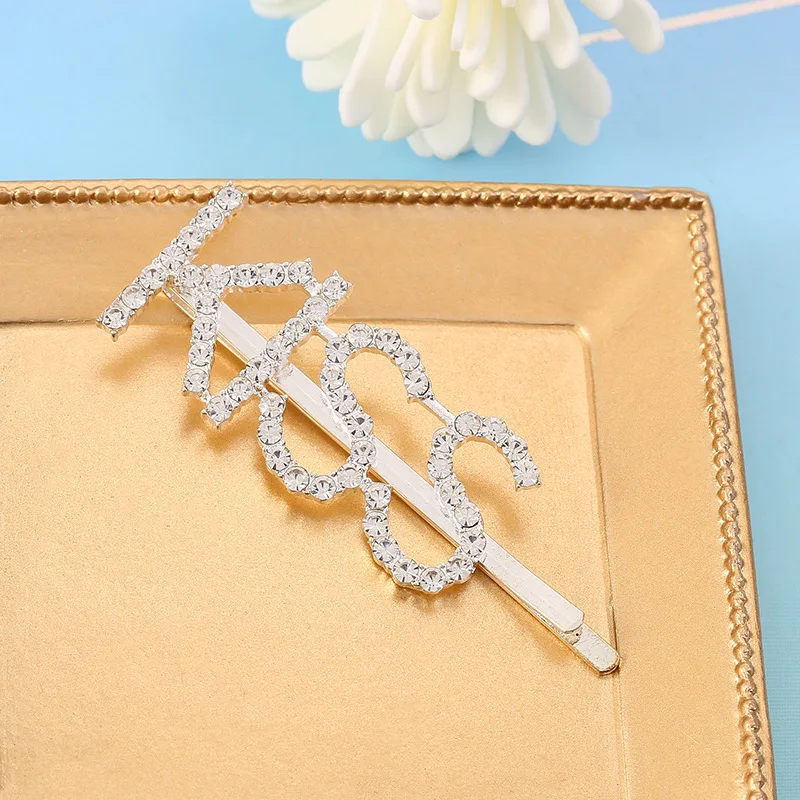 

Korean Fashion Silver Color Hair Pins for Women English Letters KISS LOVE Hair Accessories Wholesale Accesorios Para El Cabello