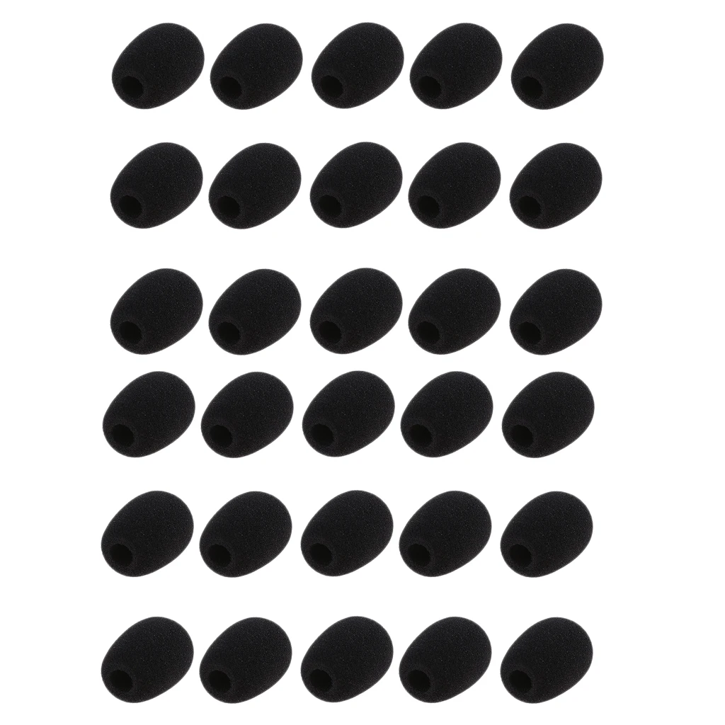 30 шт мини микрофон гарнитура лобовое стекло Губка пены чехол для микрофона с