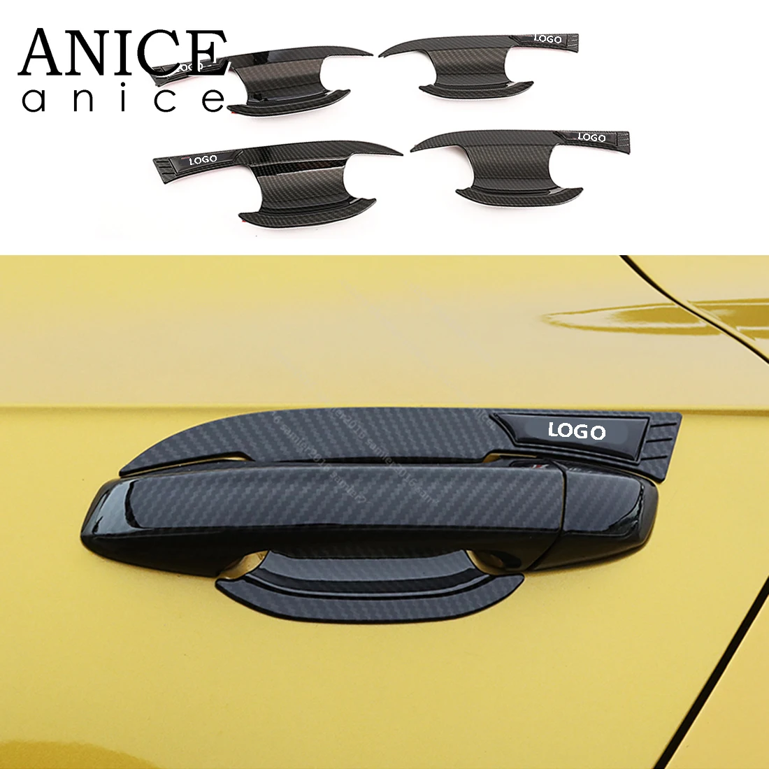 Наружная дверная ручка из углеродного волокна отделка чаши подходит для Volkswagen