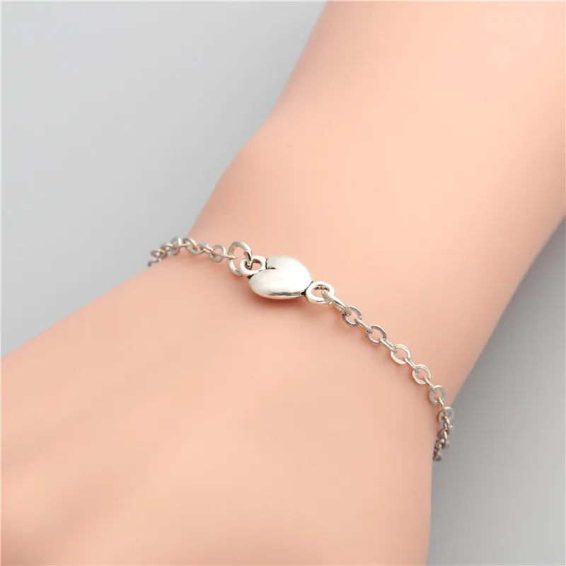 1 шт. серебряный цвет сердце любовь Бесконечность богемное звено цепи из сплава