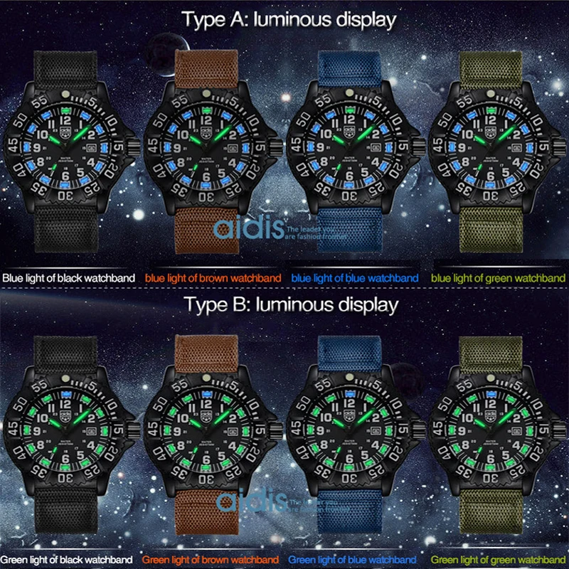 Мужские военные часы Addies повседневные уличные спортивные светящиеся
