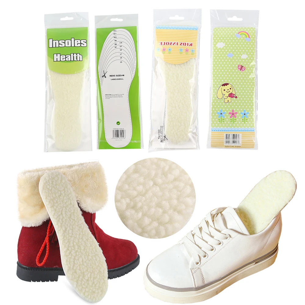 

Wool Warm Heated Insoles for Kids And Adult Winter Shoes Thermal Thickened Artificial Cashmere Keep Warm Shoe Insert Foot Warmer