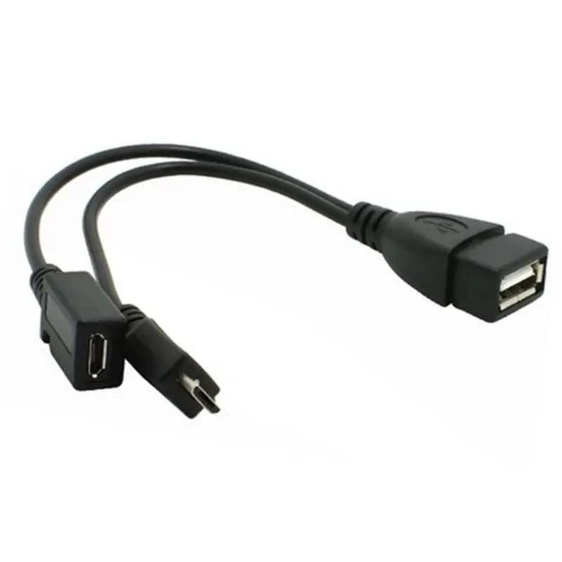 2 в 1 OTG микро USB узловой блок питания Y Разветвитель адаптер к 5-контактному