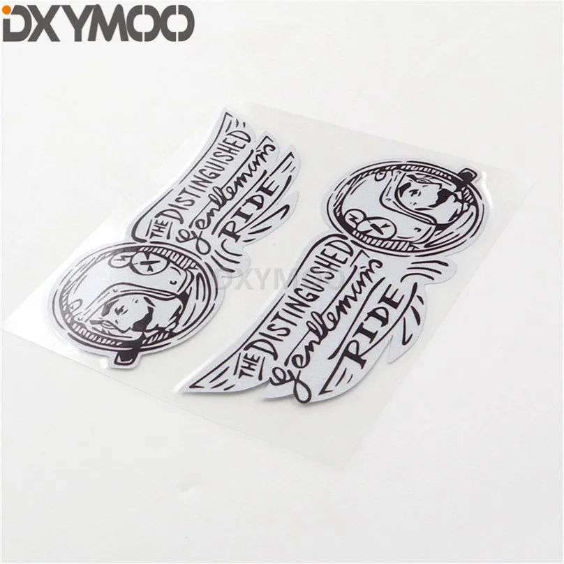 1 пара автомобильной ленты стиля винилового мотоцикла Джентльмена выдающейся езды велосипеда Крылья наклейка декали 12x5см на.