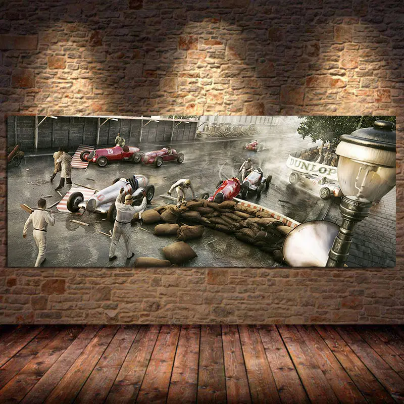 

Racing Car Repair Canvas Painting Poster and Prints Hoom Decor Cuadros Wall Art Picture for Living Room Home Decoration Unframed