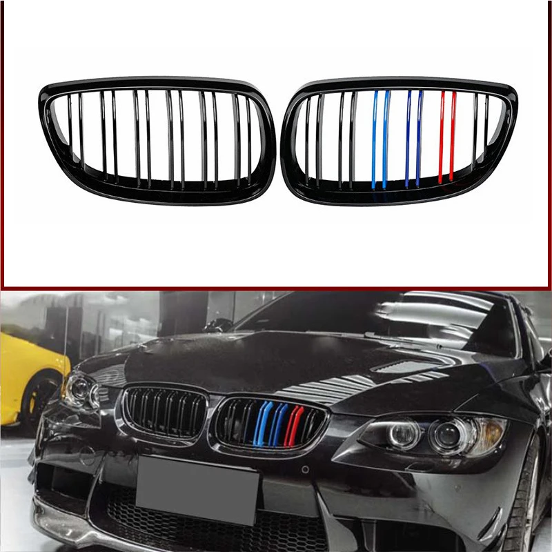 Новая пара глянцевый черный автомобиль двойной линии переднего бампера почек