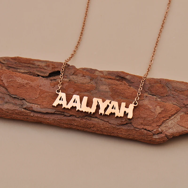 

Antoinia Name Necklace , Cool Bloody Art Name Necklace for Halloween and Santa's Day Jewelry Gift for Kids Boys Girls