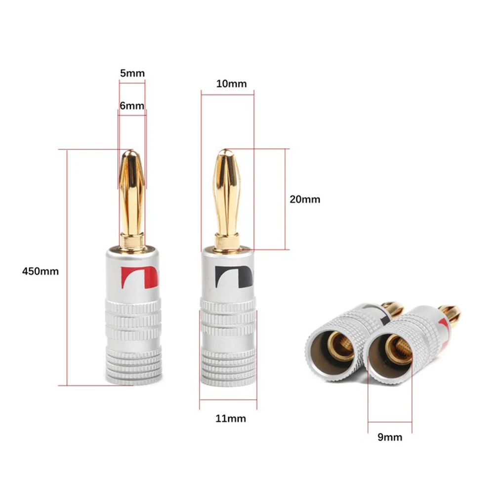 

8Pcs 4mm Banana Plugs New 24K Gold Speaker Nakamichi for Video Speaker Connector
