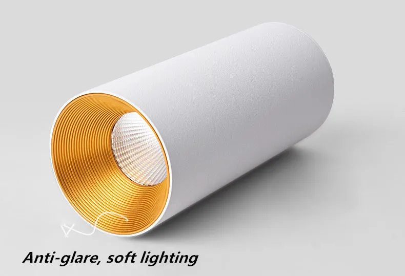 $13.14 Surface Mounted Cylindrical LED COB Downlight Gold Reflector 7W 10W 12W 15W LED Ceiling Bulbs Lamp Spot Light LED Downlight