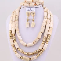 dudo bridal coral beads 3 layers necklace set african jewelry set nigerian wedding costume
