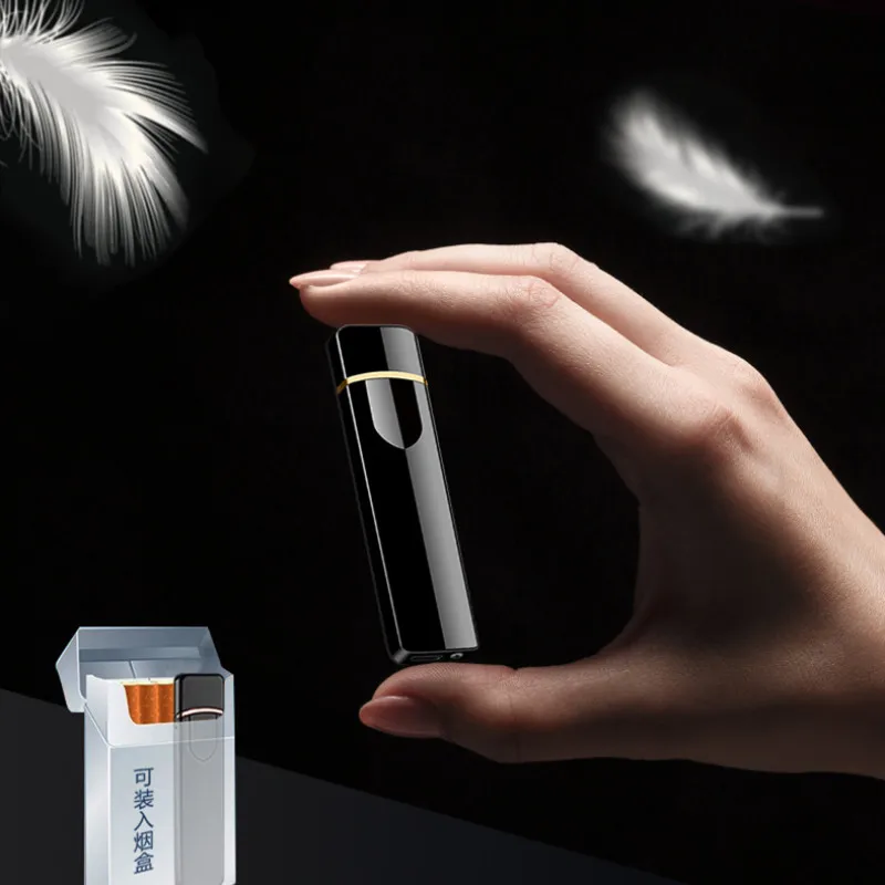 USB Зажигалка электронная Вольфрамовая турбо-зажигалка перезаряжаемая WilndProof Зажигалка для курения Лазерная металлическая