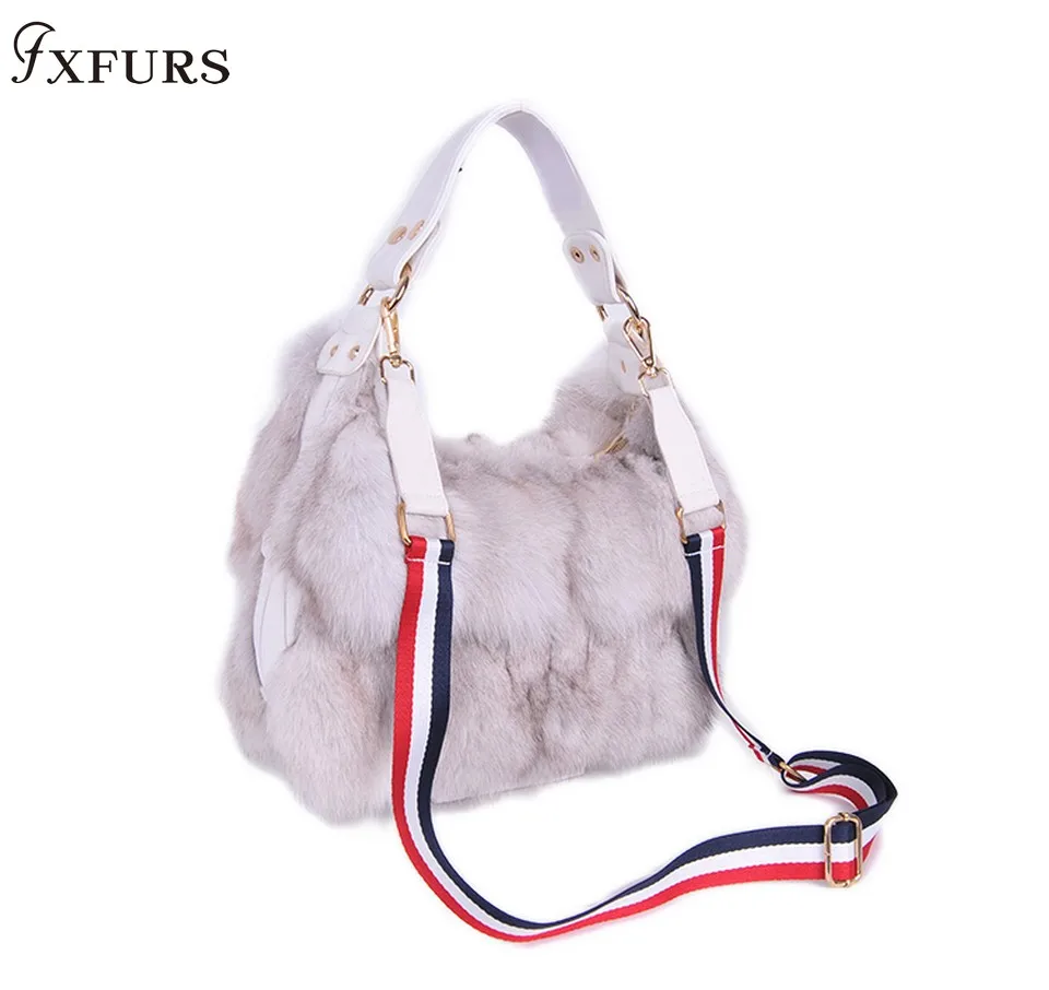 FXFURS, новинка, сумки из натурального лисьего меха, женские сумки через плечо на одно плечо, сумки через плечо из меха серебристой лисы, большие женские клатчи