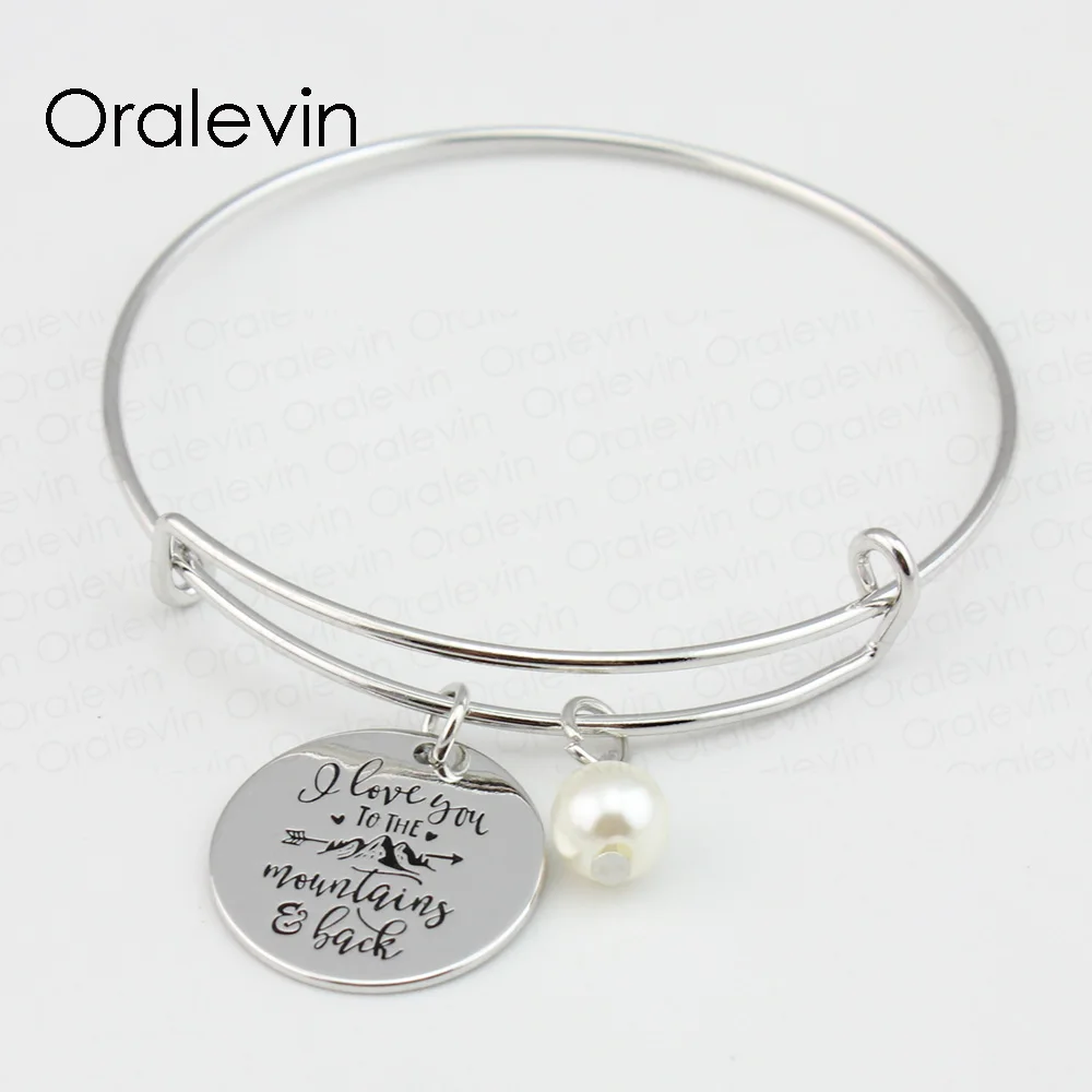 Я люблю тебя в горы и обратно выгравированы подвески вдохновляющее ожерелье