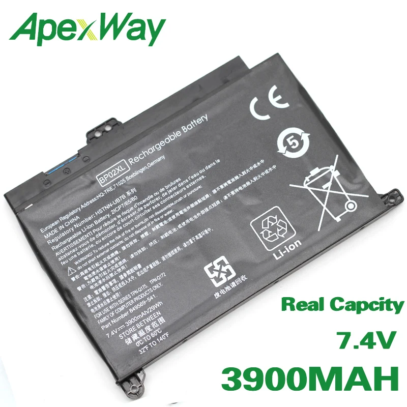 ApexWay battey для ноутбука HP Pavilion 15 849569 543 849909 850 BP02XL BP02041XL|Аккумуляторы ноутбуков| |
