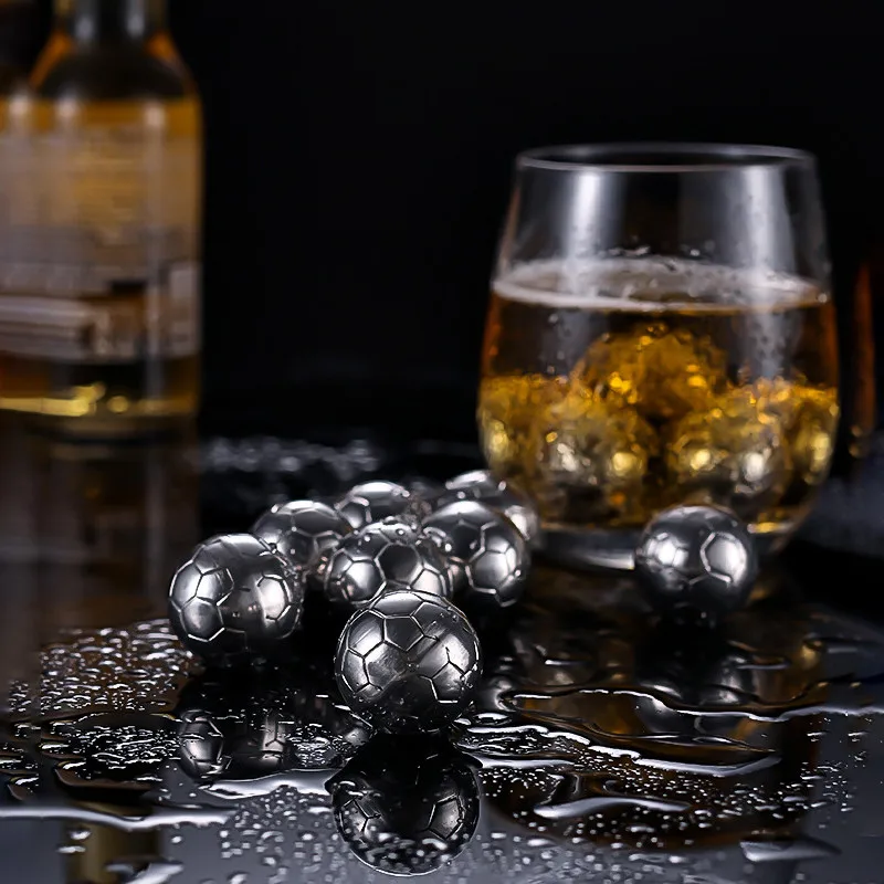

304 Stainless Steel Chilling Stones Reusable Ice Cubes For Whiskey Wine Ice Hockey Cubes Box With Tongs Party Bar Tool