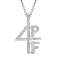 necklace for man male hip hop 4pf alphanumeric pendant hip hop rap trendsetter cross border accessories