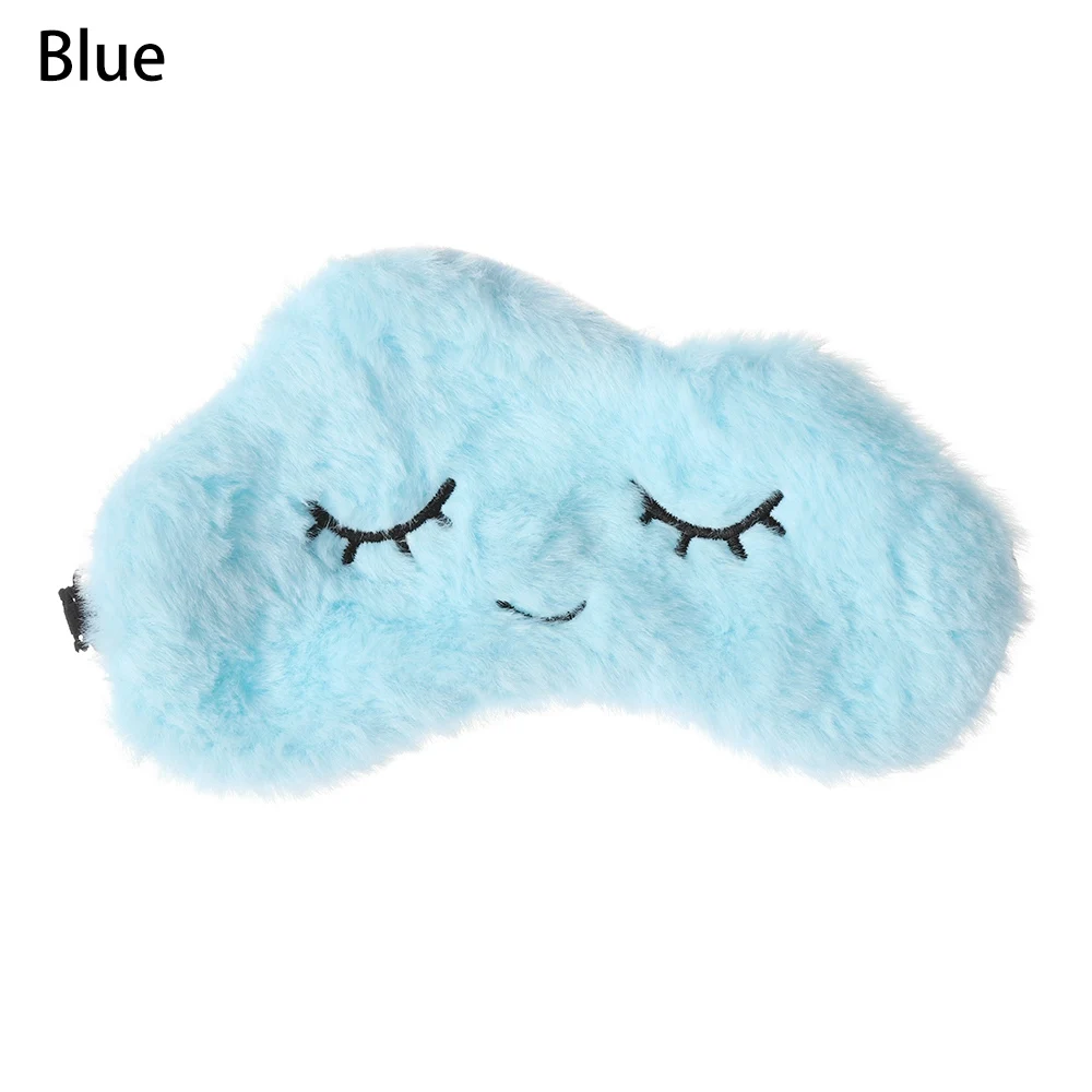 blue Горячая Распродажа, мягкая маска для глаз, повязка на глаза, супер мягкая плюшевая мультяшная облачная маска для глаз, милые ресницы, маска для сна, маска для сна, повязка на глаза - Цвет: blue