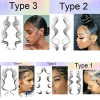 temporary hairline tattoo sticker baby hair tattoo salon diy hairstyling tattooing template waterproof lasting make up tool