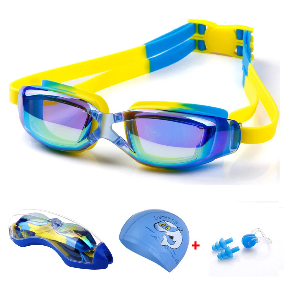 Детские очки для плавания по рецепту противотуманные УФ водонепроницаемые с