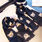 Шарфы для родителей, детей, собак, медведей, животных, корейские Рождественские зимние классические двухсторонние толстые кашемировые шарфы для женщин и девочек, оптовая продажа