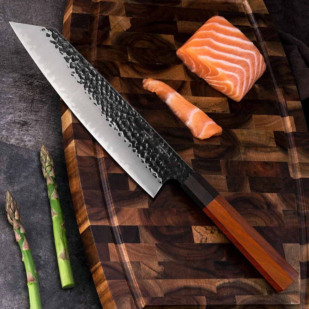 

Findking 9-дюймовый нож Kiritsuke, 3-слойный нож из стали 9CR18MOV с восьмиугольной ручкой, ножи Gyuto, кухонные Профессиональные инструменты, острые лезвия