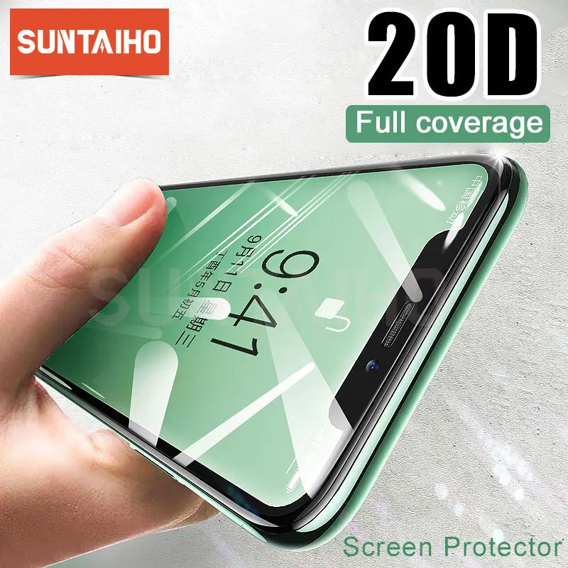 Защитное стекло закаленное 20D для iPhone 11 Pro/X/7/8/6/6s Plus/X/XR/XS MAX/SE2|Защитные стёкла и