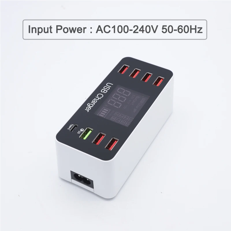 Быстрое зарядное устройство A9P Qi 60 Вт 7 портов USB Type-C PD QC 3 0 для смартфонов Android IOS